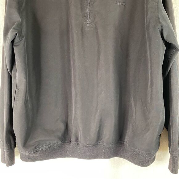 Izod Golf Black 1/4 Zip Long Sleeve Lightweight Pullover Pockets L - Picture 4 of 8